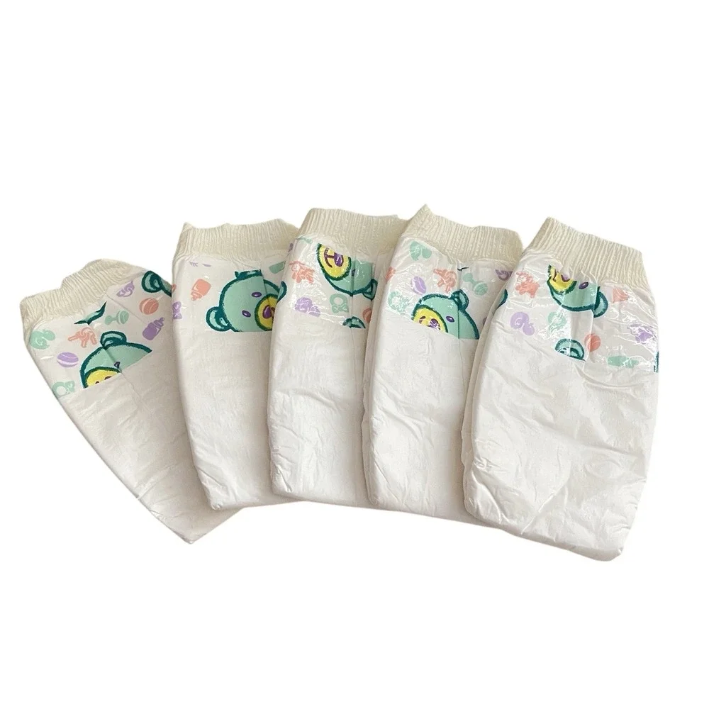Wonderdry‎ Vintage Bear Plastic Diapers Sz SMALL Diapers Pack Of 5 New Born 14lb